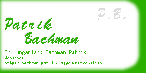 patrik bachman business card